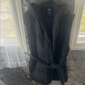 GAP Women's Black Hooded Vest